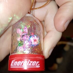 Energizer Holiday Ornament with Red and Multicolor Glitter